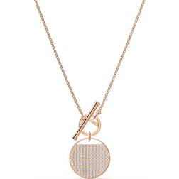 Swarovski Ginger T Bar Necklace - Rose Gold/White