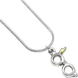 Harry Potter Lightning Bolt with Glasses Necklace - Silver