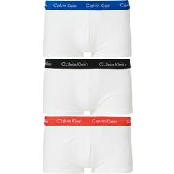 Calvin Klein Cotton Stretch Low Rise Trunks 3-pack - Blue/Strawberry/Black