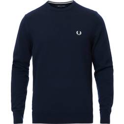 Fred Perry Maglioncino Girocollo Logo Blu Uomo Men's Navy