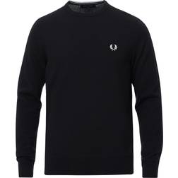 Fred Perry Classic Crew Neck Jumper Men Sweatshirts - Black