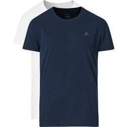 Gant Crew Neck T-shirts 2-pack - Navy/White