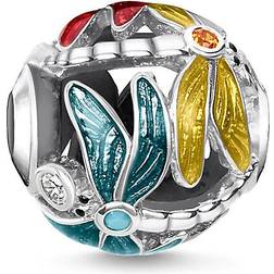 Thomas Sabo Bead libellule multicolore K0315-340-7 vert/orange/rosa/rouge/argenté/turquoise