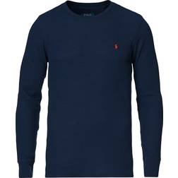 Polo Ralph Lauren Waffle Crew Neck Long Sleeve T-shirt - Navy