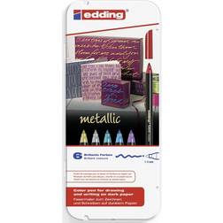 Edding 1200 Metallic Colour Pen 6-pack