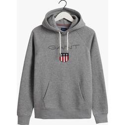 Gant Shield Hoodie Grey Melange Male