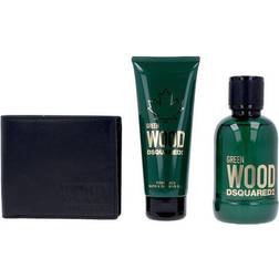 DSquared2 Green Wood Pour Homme Gift Set EdT 100ml + Shower Gel 100ml + Purse