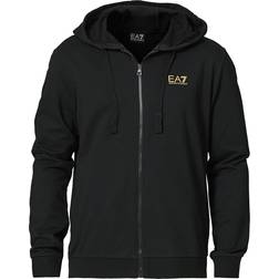 EA7 Full Zip Logo Hoodie Black