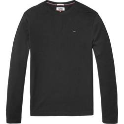 Tommy Hilfiger Long Sleeved Ribbed Organic Cotton T-shirt - Tommy Black