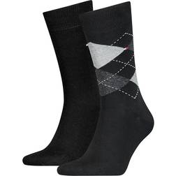 Tommy Hilfiger Check Socks Men 2-pack - Black