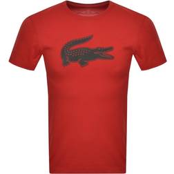 Lacoste Sport 3D Print Crocodile Breathable Jersey T-shirt - Red/Navy Blue