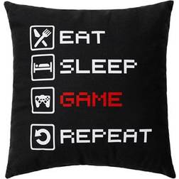 My Room Cushion with Gamerprint Eat + Sleep 30x6cm