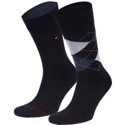 Tommy Hilfiger Check Socks Men 2-pack - Dark Navy