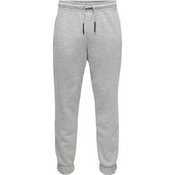 Only & Sons Only & Sons Solid Colored Sweatpants - Grey/Light Grey Melange