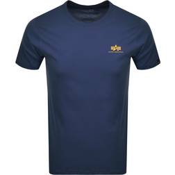 Alpha Industries Basic Small Logo T-shirt - Navy Blue/Yellow