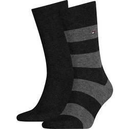 Tommy Hilfiger Rugby Sock Medias Rayas - Grey/Black