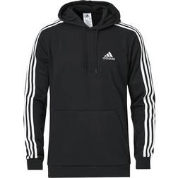 adidas Essentials Fleece 3-Stripes Hoodie - Black