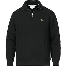 Lacoste Men's Zippered Stand-up Collar Cotton Sweatshirt - Black