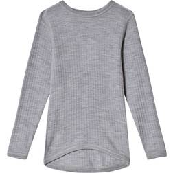 Joha Langærmet Uld Bluse - Light Grey Melange (16341-122-15110)