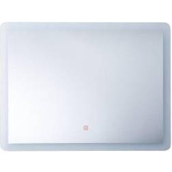 Beliani Espejo De Pared Plateado Con Luz Led Rectangular 60 x 80 cm