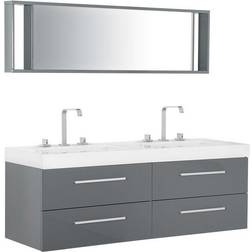 Beliani Bagno In Colore Grigio Malaga