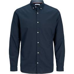 Jack & Jones Button Down Linen Shirt - Blue/Navy blazer