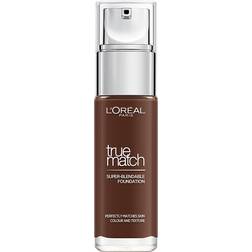 L'Oréal Paris Fondotinta Liquido, Incarnato Uniforme e Illuminato, Finish Naturale, Per Tutti i Tipi di Pelle, Formula con Acido Ialuronico, Accord Parfait, Tonalità 12N Ebony, 30 ml