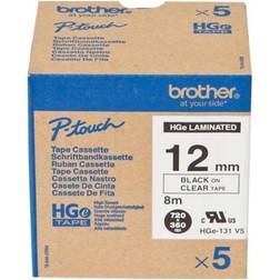 Brother HGe-131V5 Tape Black on Clear