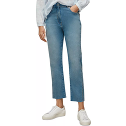 Whistles Frayed Hem Straight Jeans - Blue