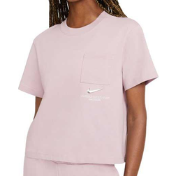 Nike Sportswear Swoosh Short-Sleeve Top - Beige/White