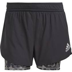 adidas Fast 2in1 Primeblue Graphic Shorts Women - Black/Grey Four