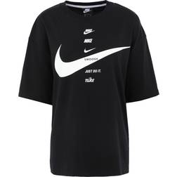 Nike Sportswear Short Sleeve Top - Black/White