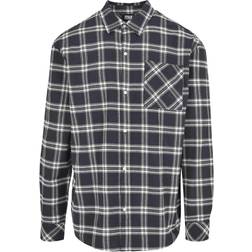 Urban Classics Oversized Check Shirt - Midnight Navy/White