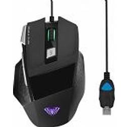 Aula S12 Souris Gamer 7 Boutons Programmables 4800 DPI Optique Filaire USB Rétroéclairage LED