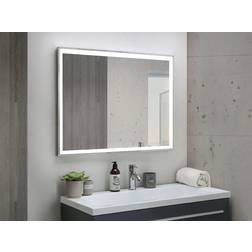 Beliani Espejo De Baño Iluminado Led Rectangular 60 x 80 cm