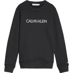 Calvin Klein Kid's Organic Cotton Logo Sweatshirt - Black Bae (iu0iu00162)