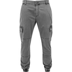 Urban Classics Washed Cargo Twill Jogging Pants - Grey