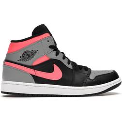 Nike Air Jordan 1 Mid - Black/Hot Punch/Light Smoke Grey