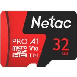 Netac Technology NT02P500PRO-032G-R microSDHC-kaart 32 GB A1 Application Performance Class Geoptimaliseerd voor 24/7-bewakingscameras