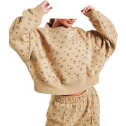Nike Sportswear Fleece Printed Crew Sweatshirt - Parachute Beige