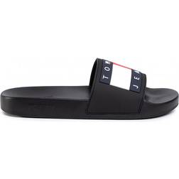 Tommy Hilfiger Rubber Flag Pool Slides - Black