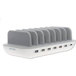 4smarts Station de charge Multi-appareils 6x Ports USB 1x Port USB-C Blanc