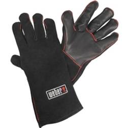 Weber Guantes De Cuero Para Barbacoa Agarraderas Negro (17.4x35cm)