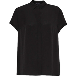 French Connection Classic Crepe Pleated Shirt - Black