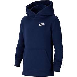 Nike Club Pullover Hoodie Kids - Midnight Navy/White