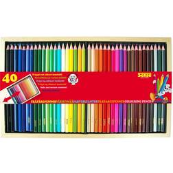 Sense Färgpennor Trälåda 40-pack