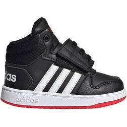 Adidas Hoops 2.0 Mid Shoes - Core Black/Cloud White/Vivid Red