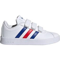 Adidas Kid's VL Court 2.0 - Cloud White/Royal Blue/Vivid Red