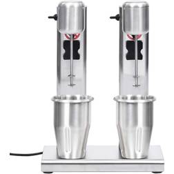 vidaXL Frullatore Per Milkshake Con Tazza Doppia In Acciaio Inox 2 L