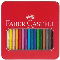 Faber-Castell Jumbo Grip Coloured Pencils Metal Tin 16-pack